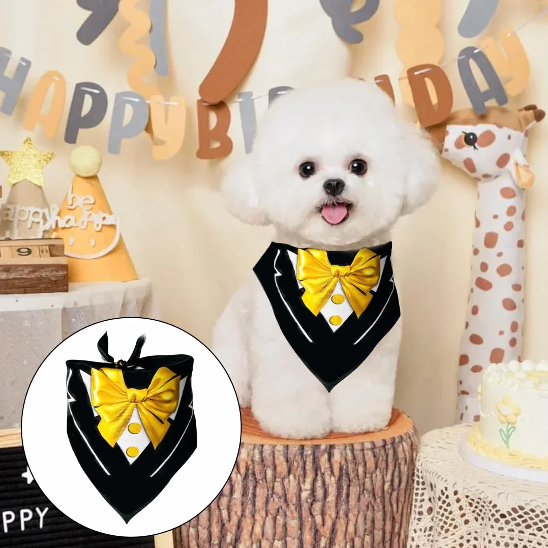 QGK 2 pezzi Collare a Bandana per Cani Regolabile Papillon Cravatta Pet Suit