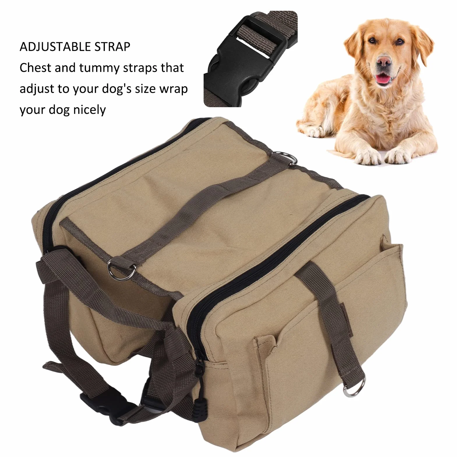 Imbracatura per Zaino per Cani, Borsa da Sella da Campeggio Leggera per Cani Zaino per Cani Zaino da Escursionismo da Campeggio Zaino da Sella per Viaggi Escursioni All'aperto