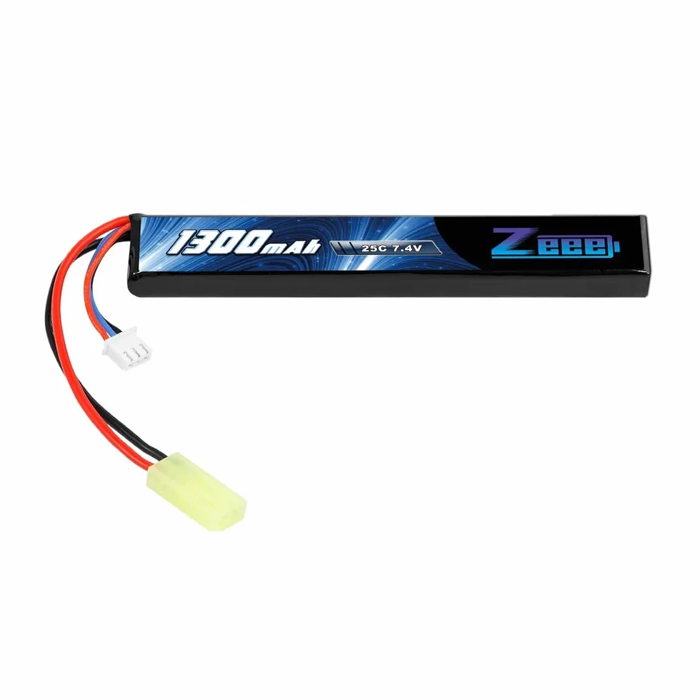 Zeee 2S Lipo Batteria 7.4V 1300mAh 25C Stick Airsoft