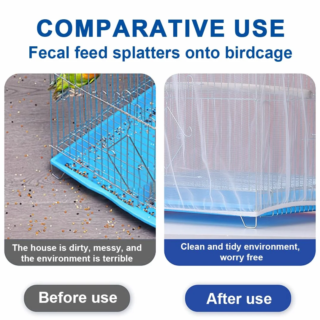 Copertura per Gabbia Uccelli, Bird Cage Seed Catcher Antipolvere, Circonferenza 150-180 cm