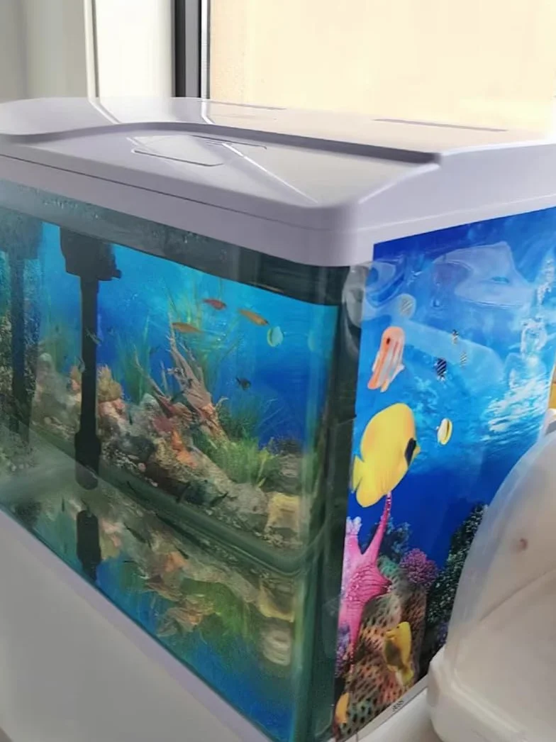 2 Pezzi Acquario Poster Sott'Acqua Fish Tank Sfondo Poster Addensare Adesivo PVC Statico Adesivo Sfondo Carta Decorativa Adesivi (30 * 62cm)