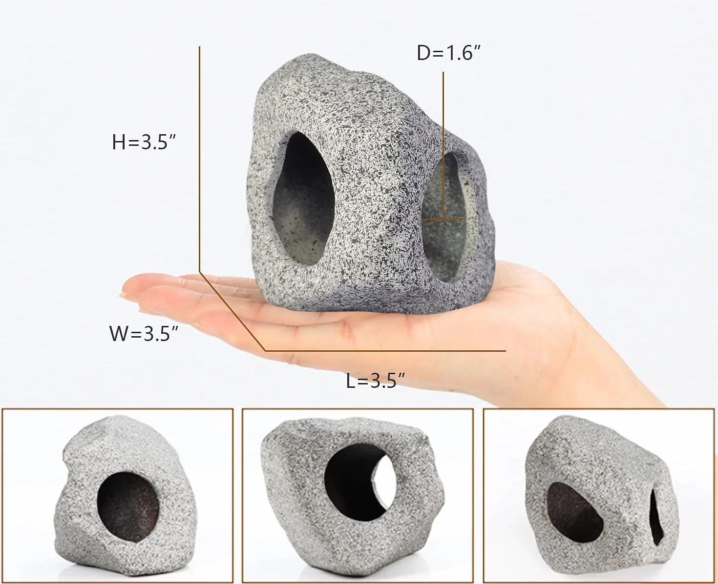 SpringSmart Grotta rocciosa per animali acquatici da riprodurre, giocare e riposare, ornamenti in ceramica sicuri e atossici, pietra decorativa per Betta