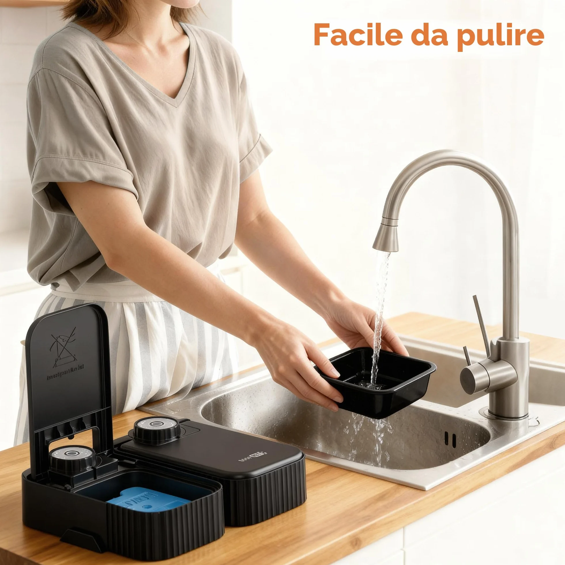Distributore Automatico Cibo Gatti Umido: Dispenser Crocchette Gatto con Timer di 48 Ore - Dosatore Crocchette per Gatti senza Fili con 1 AA Batteria - Pasti Fino a 350g Ciascuno - Nero
