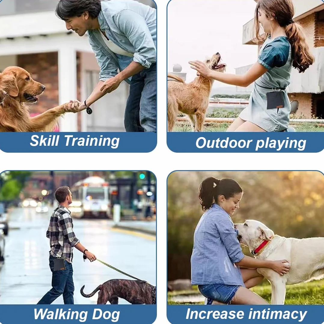 Borsa Addestramento Cane, Porta premietti per Cani, Porta Snack Cane, Sacchetto per cani a mani libere con moschettone, addestramento Cani Accessori, per addestramento di Cani (Nero)