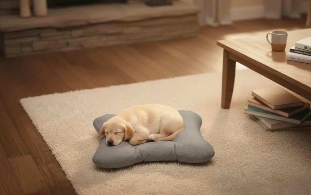 HAND Cuscino per Cane e Gatto a Forma di Osso 62x47 cm – Letto Morbido in Cotone, Lavabile e Imbottito, Spessore 10 cm – Cuccia per Cani Piccoli, Medi – Made in Italy