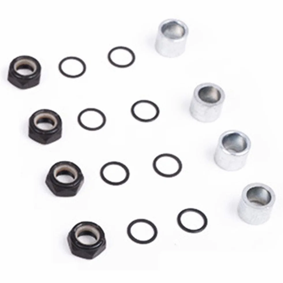 Rondella distanziale in metallo, kit dadi riparazione per cuscinetti skateboard e rondelle camion, accessori longboard