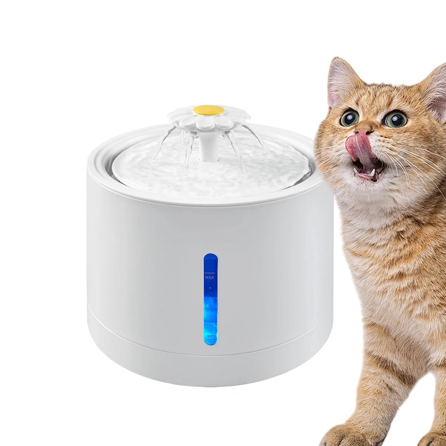 per gatti con dispenser d'acqua, ricaricabile, con automatica | 2 litri per abbeveratoio per gatti, ciotola per cani, gattini, fontana automatica per gatti e