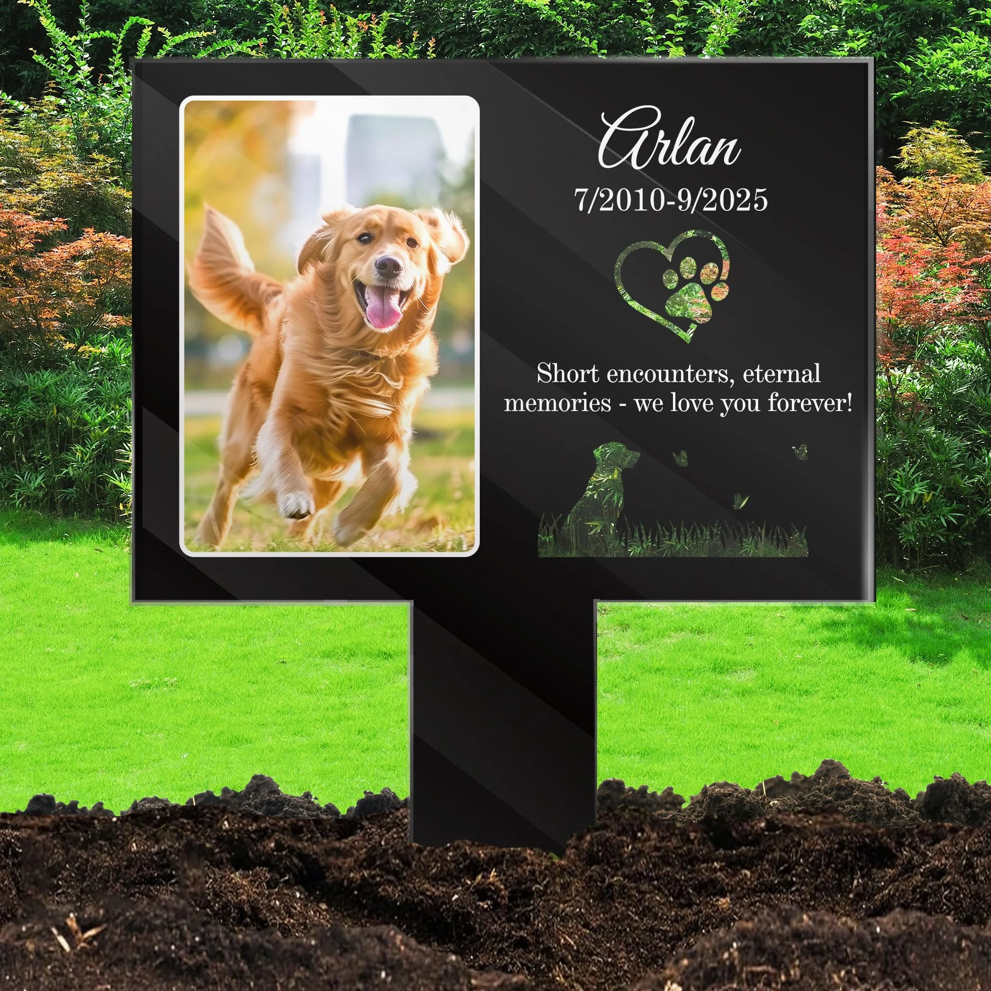 Targa Commemorativa Personalizzata per Animali Domestici, Targhetta Commemorativa da Giardino per Animali Domestici, Placca Commemorativa per Cani, Tombe, Decorazione Commemorativa