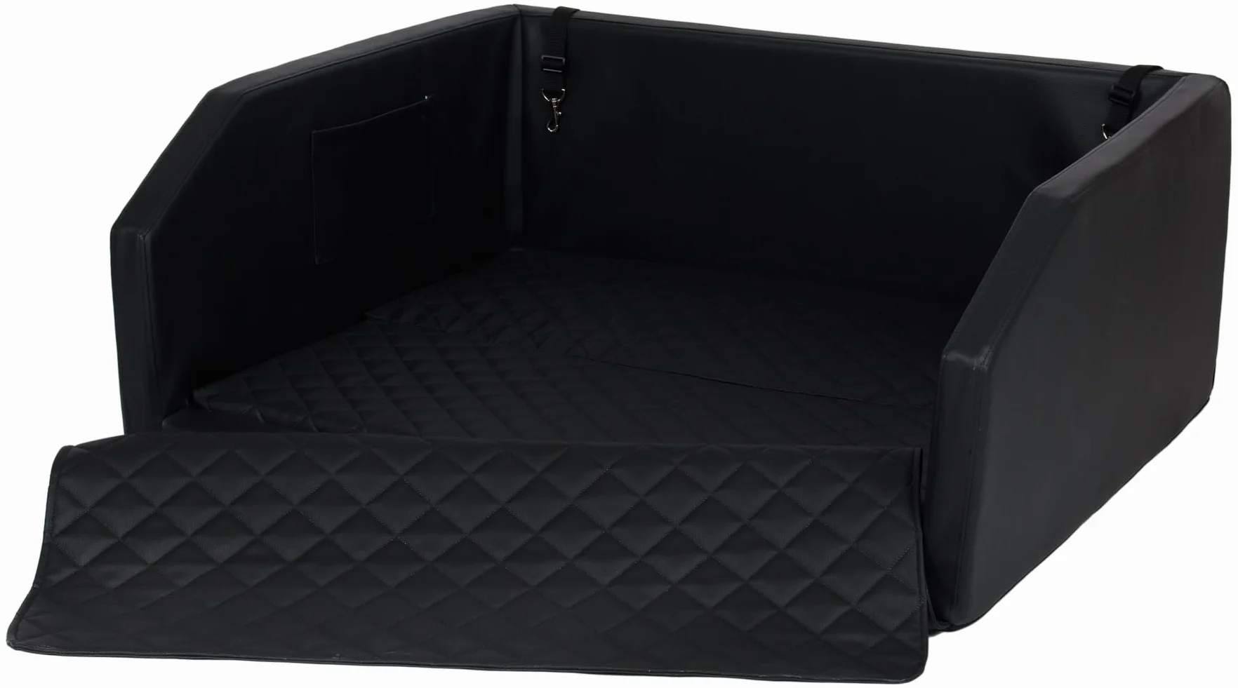 Velinda Trasportino Auto per Cani Materasso Bagagliaio Letto Macchina Cintura 100x70cm (Colore: Nero)