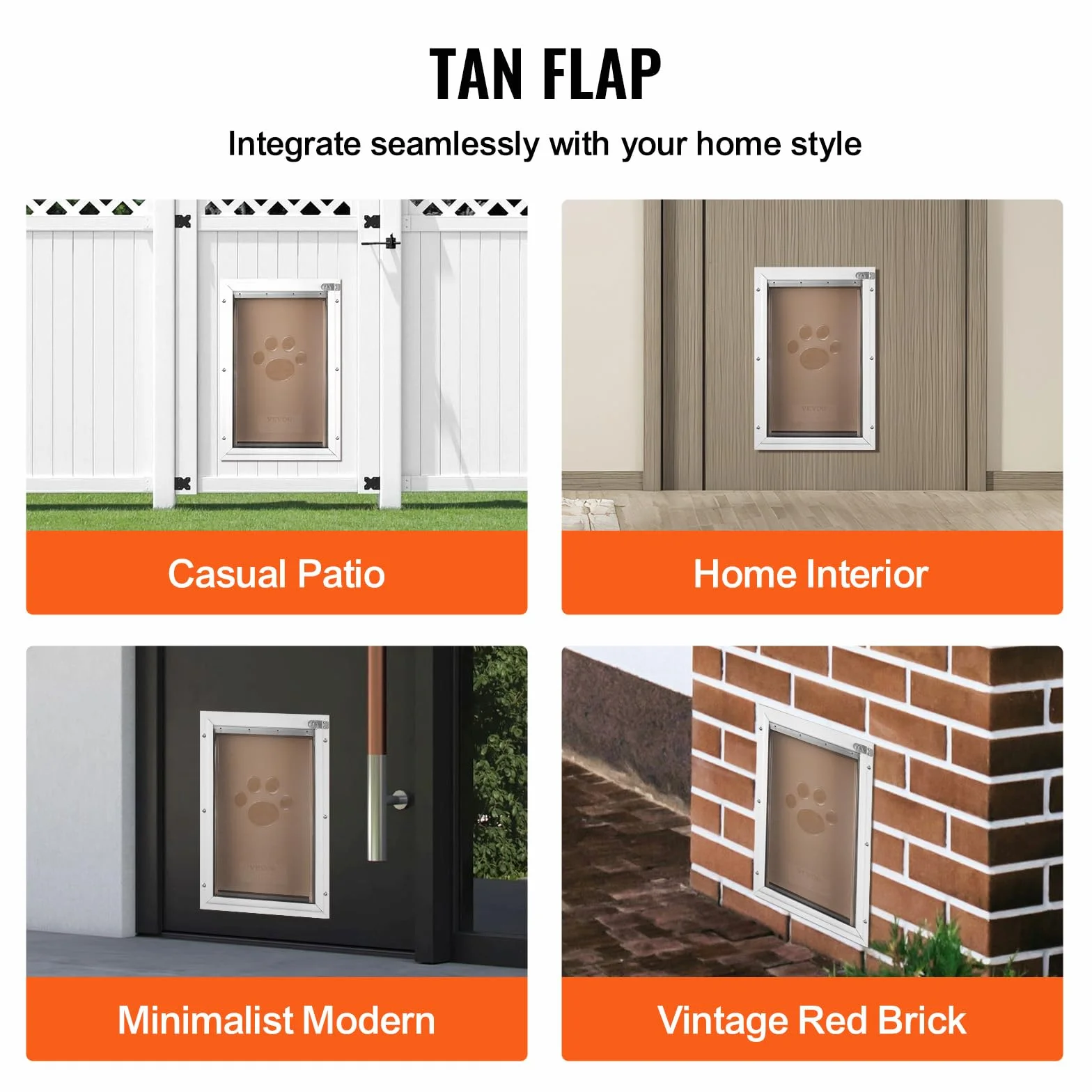 VEVOR Sportello di Ricambio per Porta per Animali Domestici, Compatibile con Porte per Dimensioni 260 x 412 mm, Sportello per Porta Ricambio Ispessito Resistente Intemperie con Striscia Magnetica L