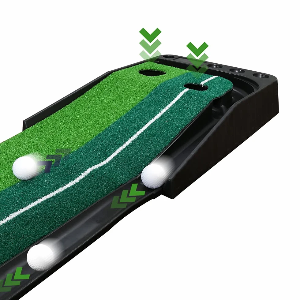 Golf Putting Trainer, Interni Esterni Golf Set sfera di ritorno automatico Putting Mat, Putting da Golf, portatile professionale Pratica Putting Green (3 Palline da Golf)