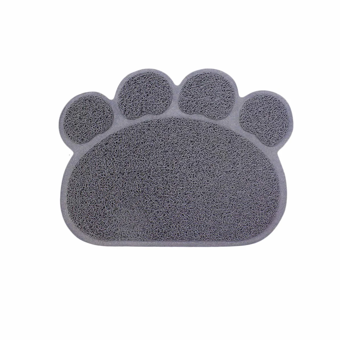 Tappetino di alimentazione antiscivolo e impermeabile per cani e gatti, 30 x 37 cm (grigio)