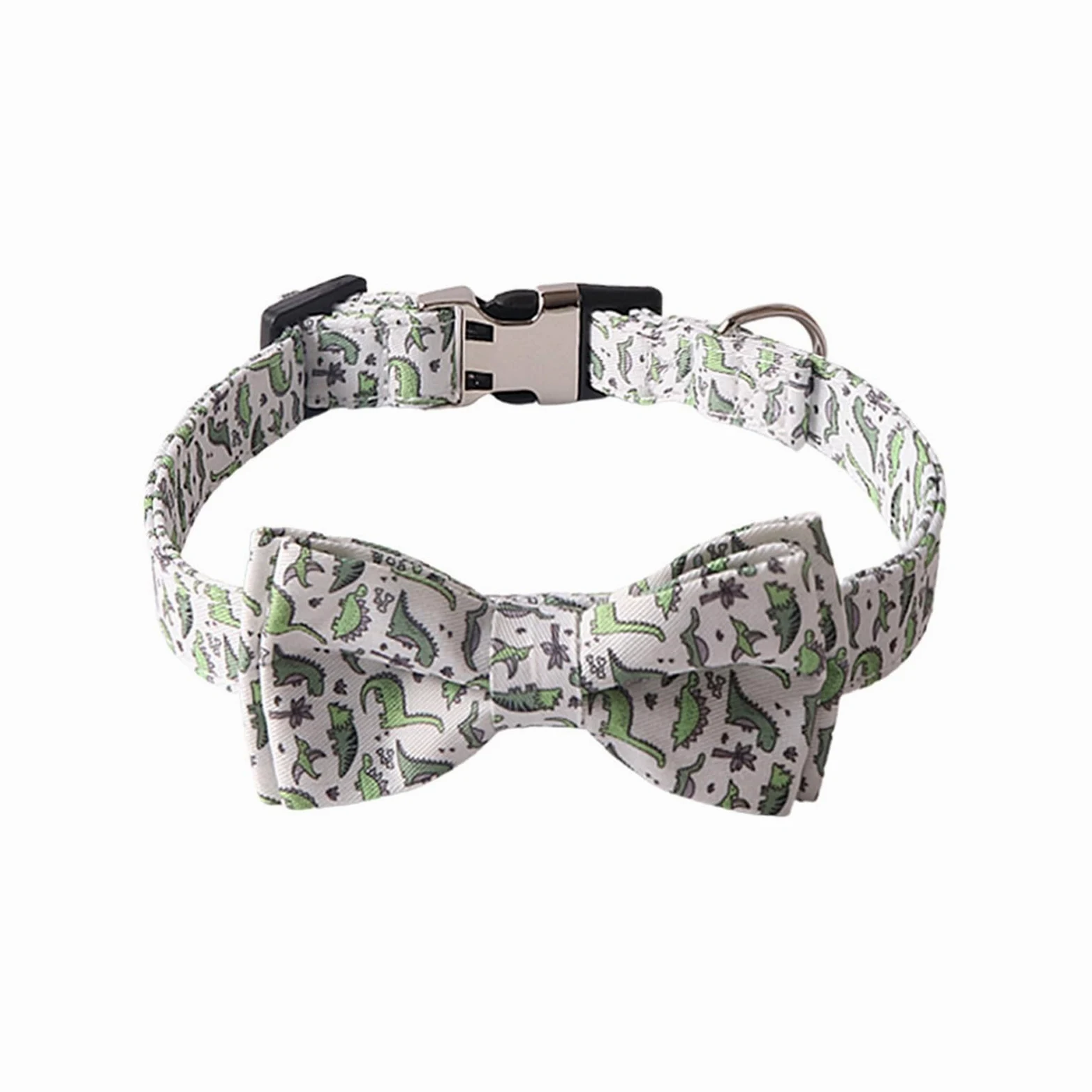 Collare per cani personalizzato con design floreale, collare regolabile per animali domestici, con targhetta per nome, morbido collare in nylon (bianco, L)