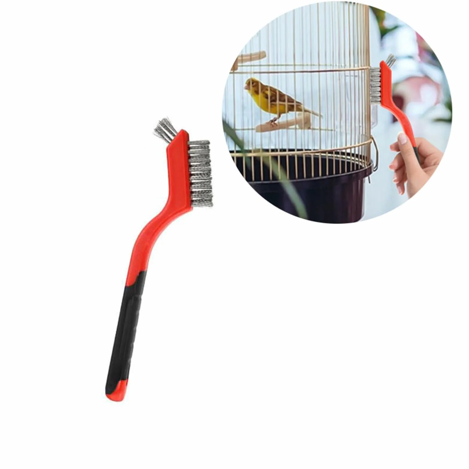 Accessori Pulizia Gabbie Uccelli - Raschietto Escrementi Kit Completo Spazzola Voliera