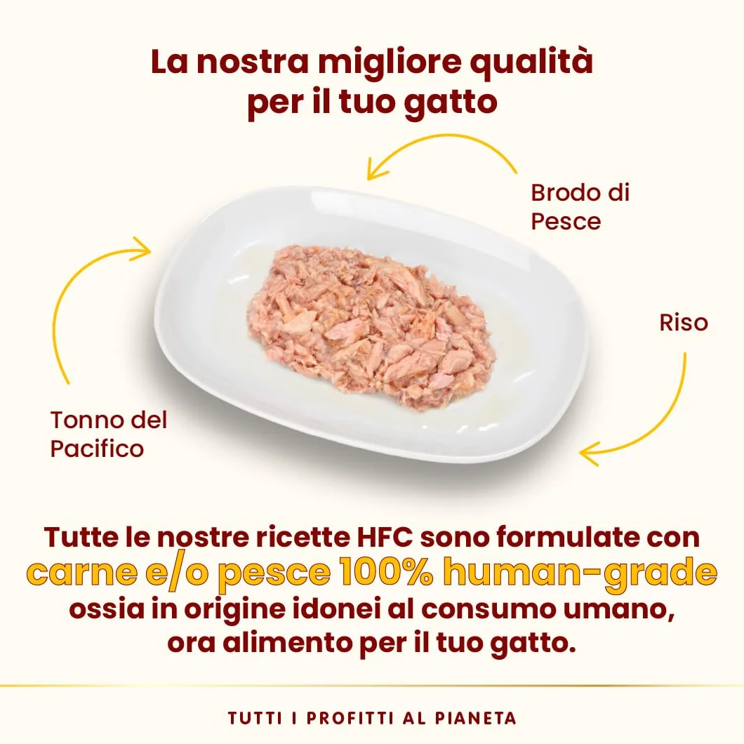 Almo Nature HFC Natural Alimento Umido per Gatti - Tonno Del Pacifico - Confezione da 420 g (6 x 70 g)