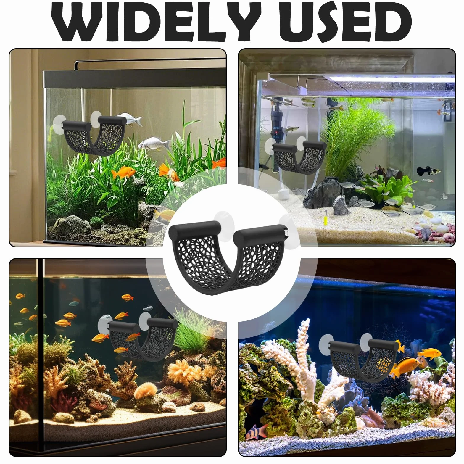 1 Pezzi Amaca per Pesci Betta, Posto di Riposo Galleggiante a Forma di U con Ventosa, Decorazione per Acquari di Piccole Dimensioni, Accessori da Tavolo per Betta e Gamberetti (Nero)