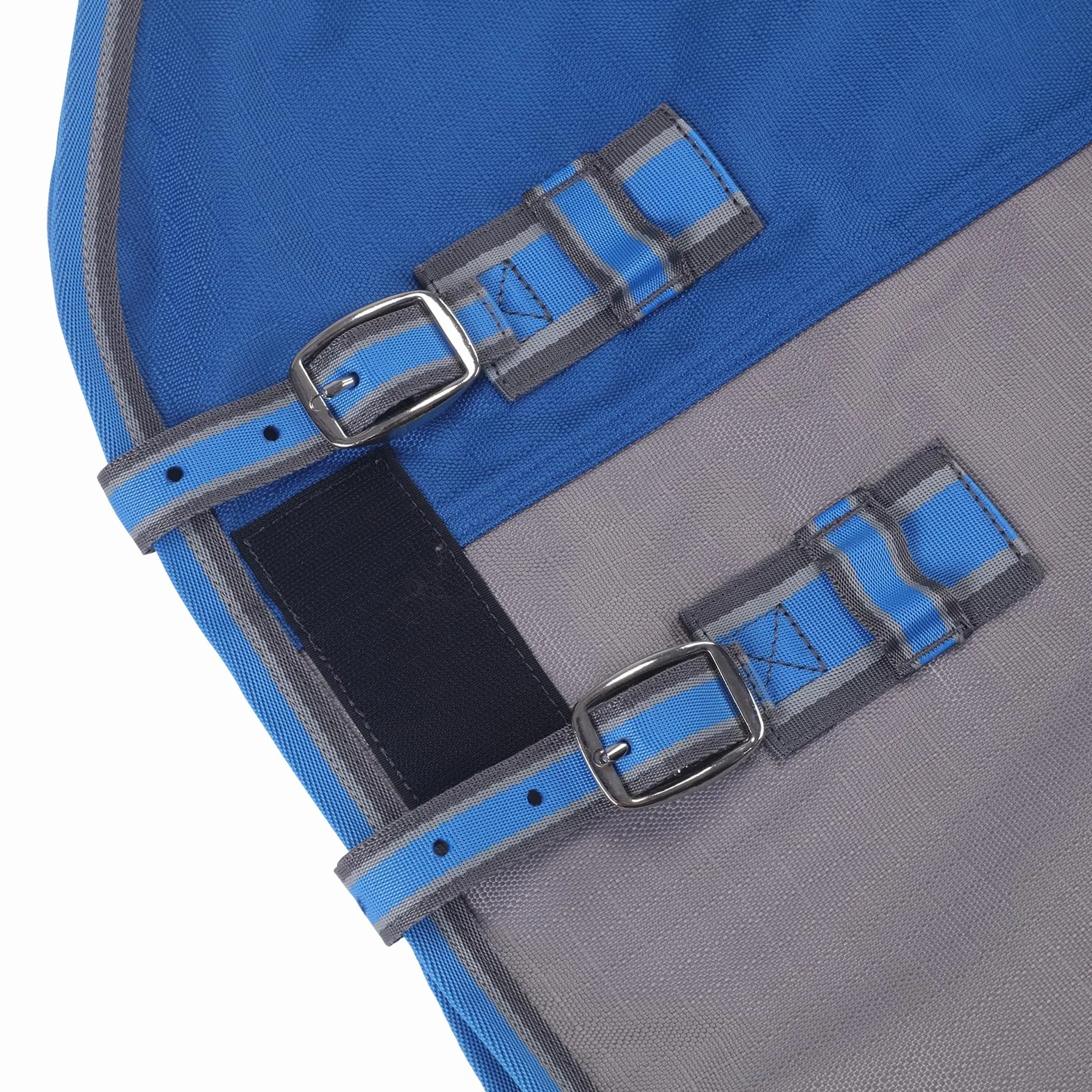 1200D Coperta per cavalli resistente allo strappo senza imbottitura (0g), Coperta da esterno leggera, impermeabile e traspirante per cavalli, Blu-Grigio 145 cm