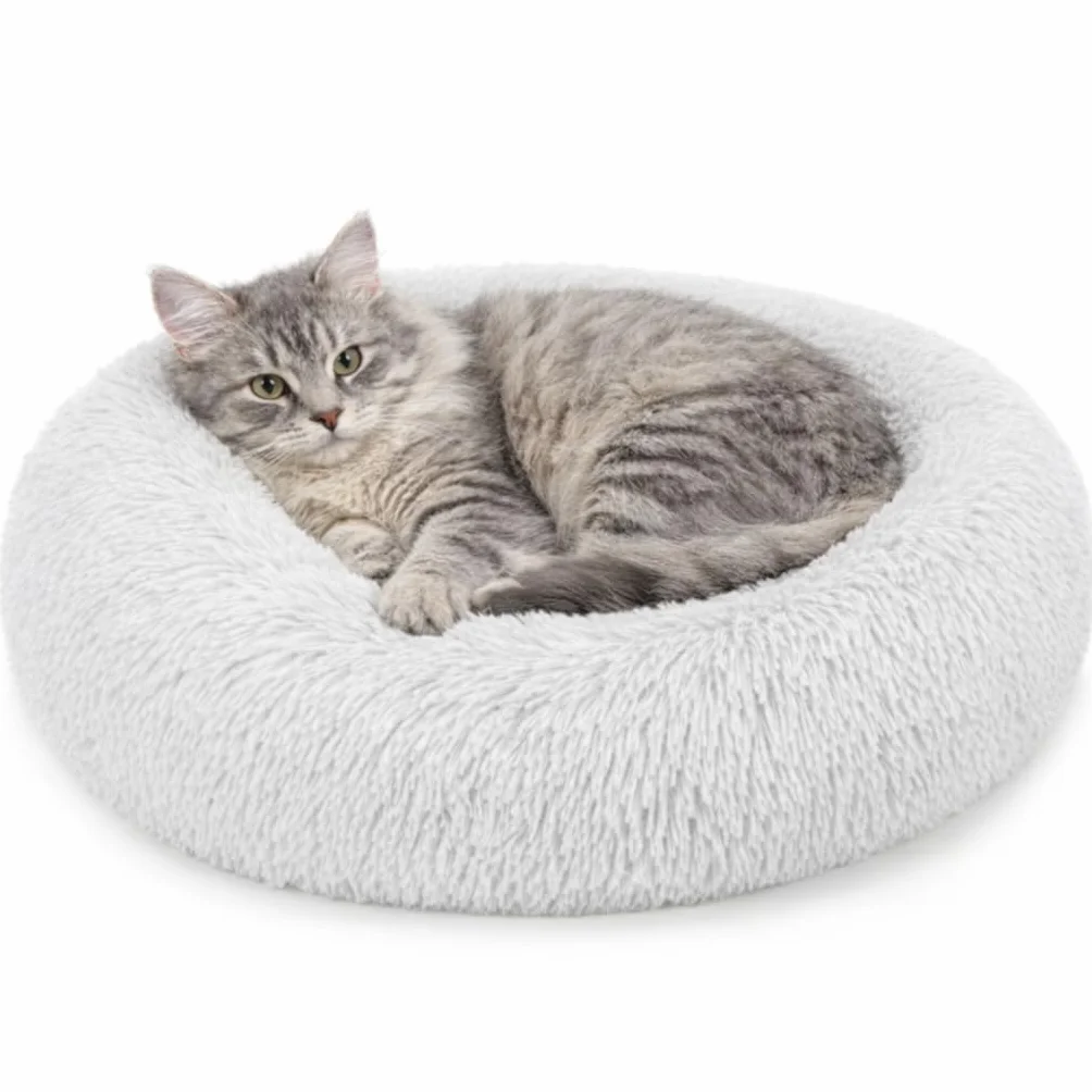 Lionto Donut Letto per Cani e Gatti 40 cm Grigio Chiaro