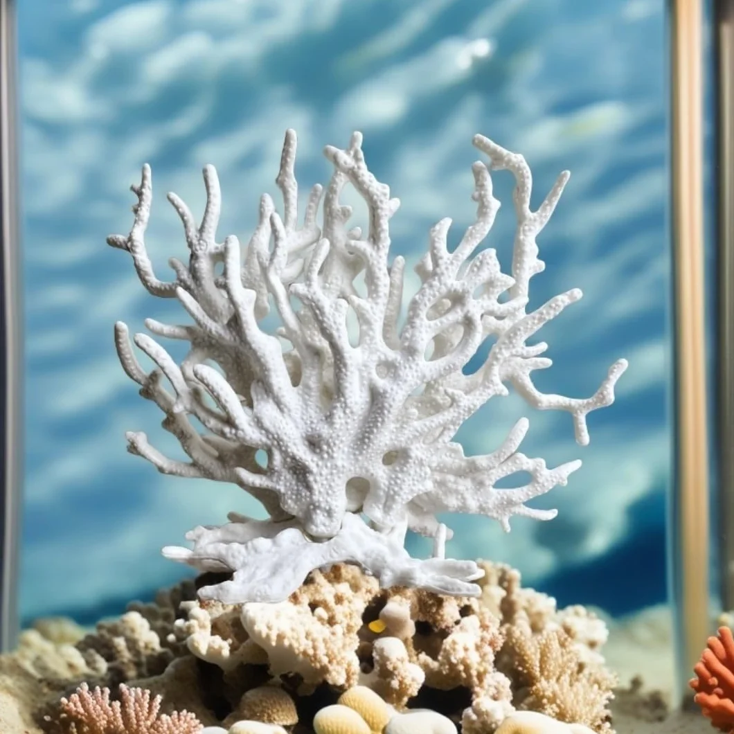 corallo decorativo decorazioni acquario - piante acquario e corallo in resina per acquari d'acqua dolce - accessori (bianco)