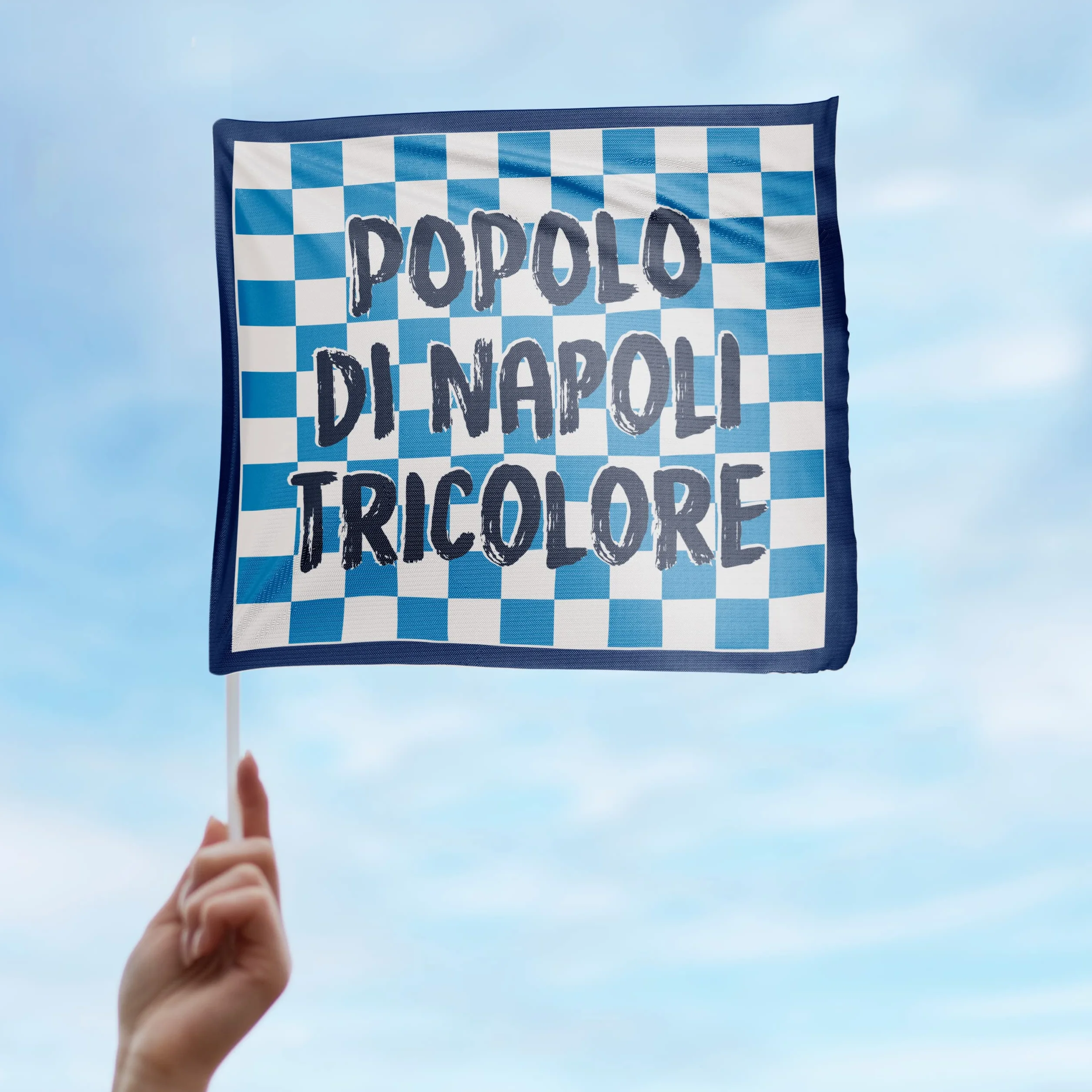 Bandiera 4° Scudetto Napoli 60x60 cm Gadget Tricolore