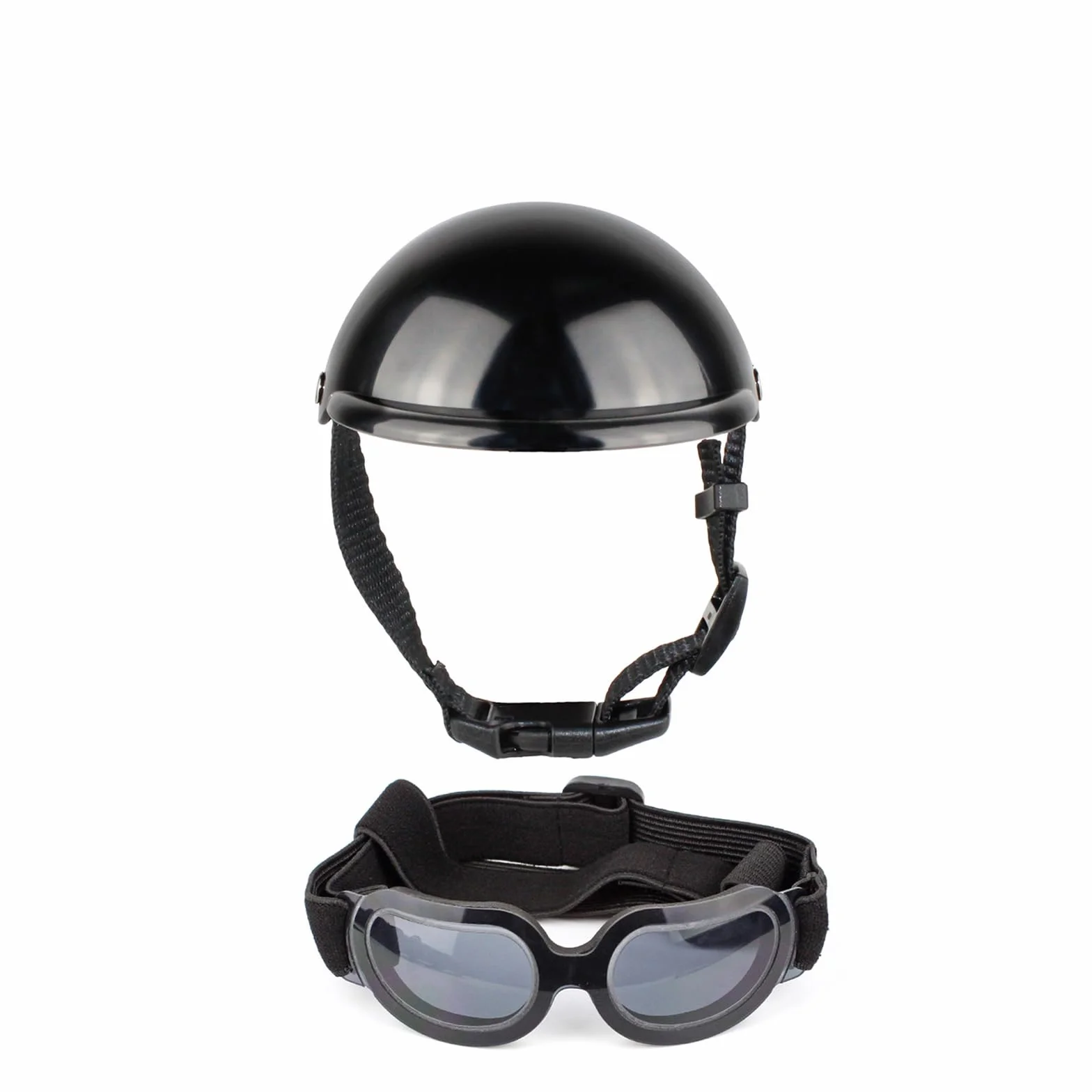 Casco per animali domestici, antivento, Occhiali anti UV per cani con per cani di taglia piccola/media (nero)