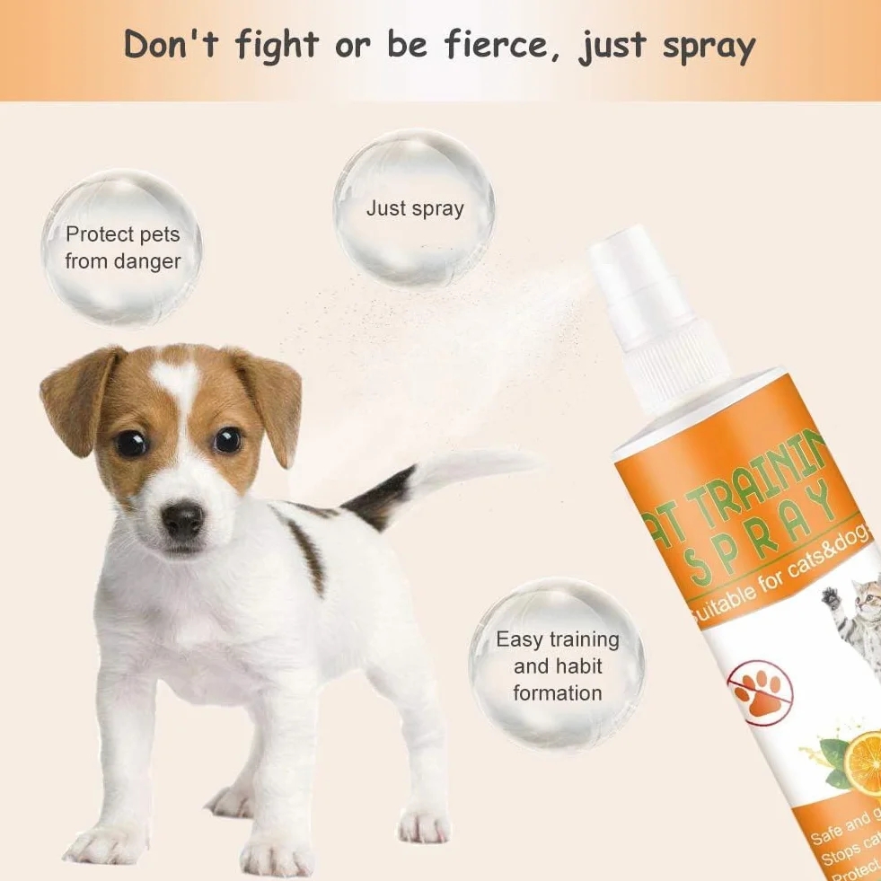 Spray Anti Graffio per Gatti 120 ML, Spray Addestramento Gatti, Protettore Mobili da Graffi per Interni ed Esterni, Divano, Porta