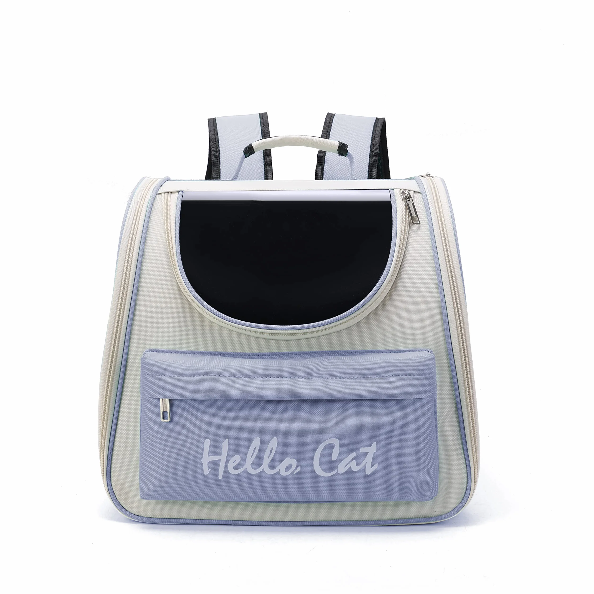 Pet Carino Pieghevole Capsula Zaino per Le Piccole Medie Gatto Cucciolo di Cane, Trasparente E Traspirante Resistente al Calore Carrier per I Viaggi di Campeggio D'escursione (Blu)