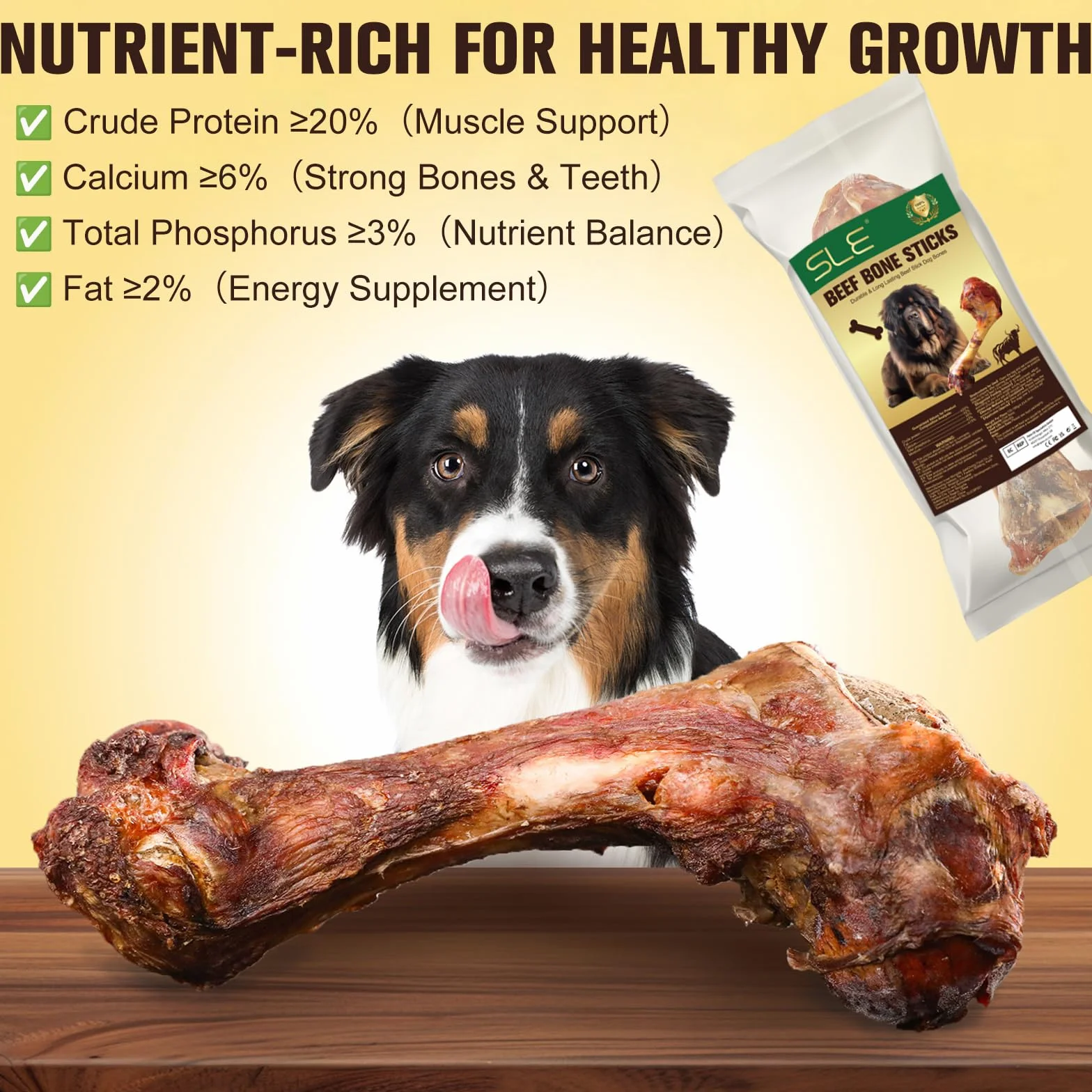 Manzo Osso masticabile per cani, Naturali Bisonte stick per la pulizia dei denti, Snack premio Ossa da masticativo per Cani Piccoli e Medi, Completamente Digestibili - Texture Croccante e Duratura (1)