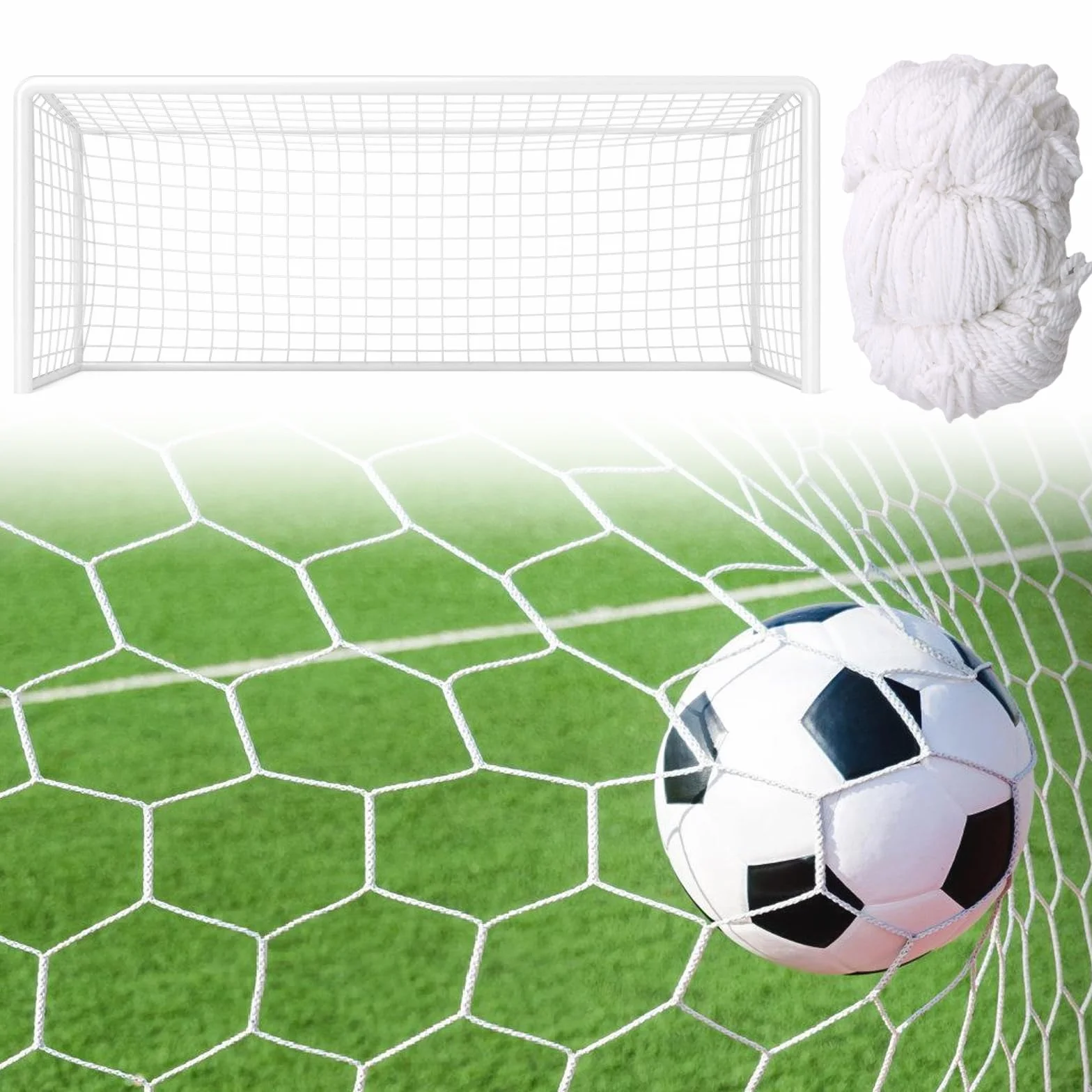 Rete da calcio 180x120cm: rete da calcio sostitutiva sportiva resistente agli strappi, rete da calcio sostitutiva, rete da calcio per allenamento, per partite sportive (senza porta)