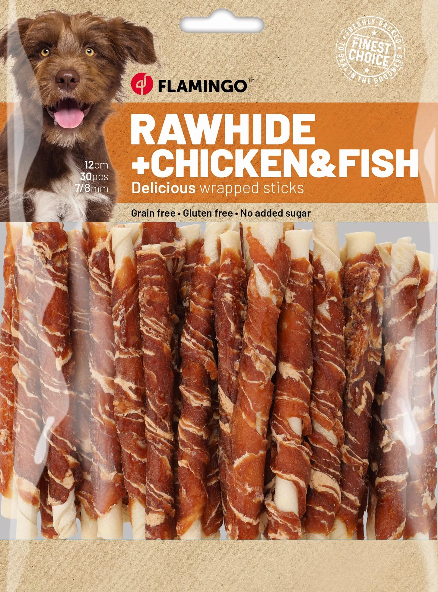 snack per cani - bastoncini per cani - R'Hide con pollo e merluzzo - 12 cm - 30 pezzi - 350 g - senza glutine - senza cereali - senza zuccheri aggiunti