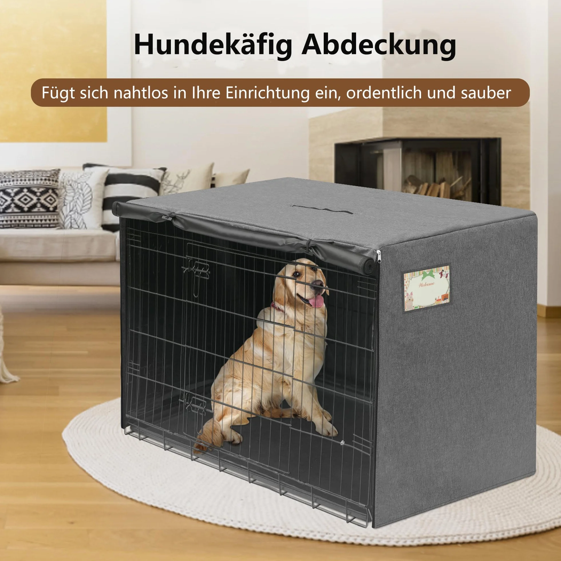 HiCaptain Copertura per gabbie per cani 63,5x48,3x50,8 cm antivento interni esterni