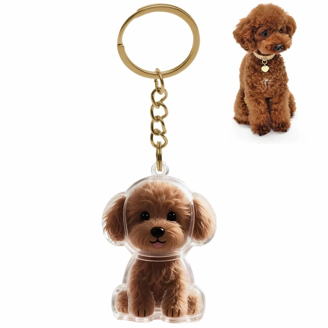 GXGM Portachiavi per riporre i peli di cane,Portachiavi souvenir con peli di cane