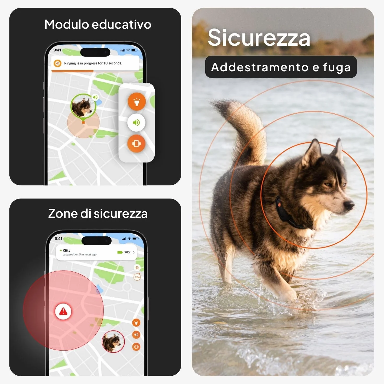 Weenect Cane XT - Localizzatore GPS per Cani Senza Collare | Impermeabile | Antenna XL | Portata Illimitata | Garanzia a Vita | Abbonamento Necessario