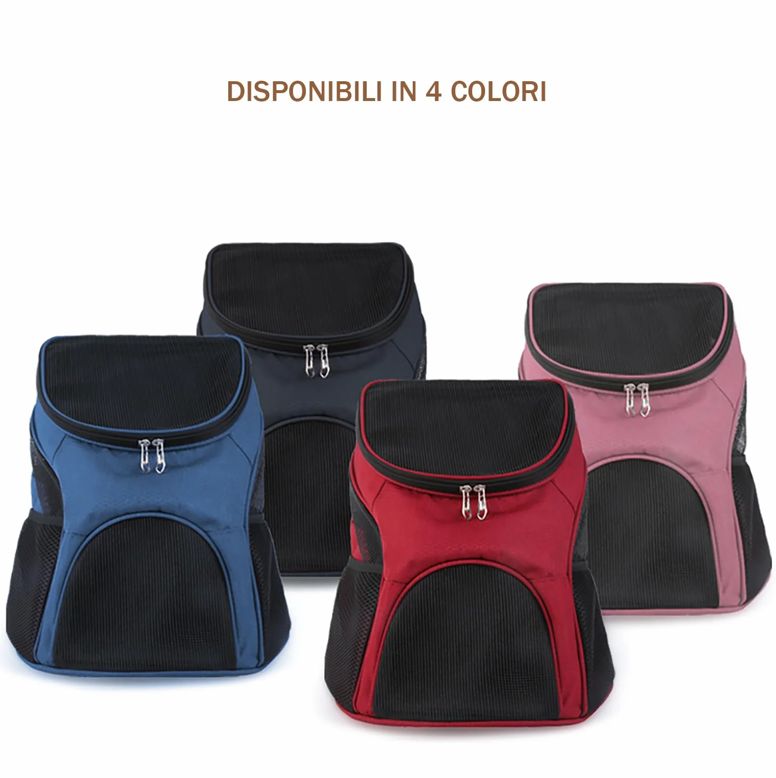 Zaino Trasportino Gatto Borsa Trasporto Cane Pieghevole per Cani con Cinturino di Sicurezza Interno Borsa Portatile Porta Animali Traspirante Cuccioli Gatti KM16 (Blu)