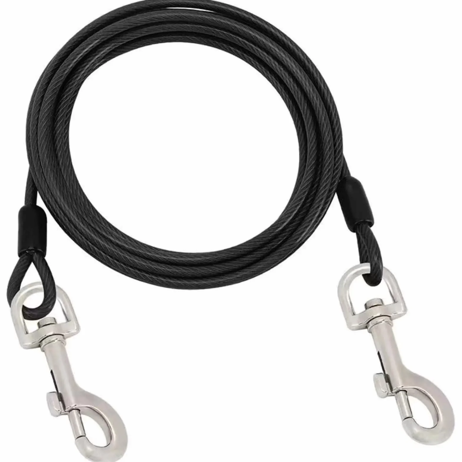 Cavo di sicurezza per cani da 3 m, resistente, per cani, campeggio, picnic, colore: nero