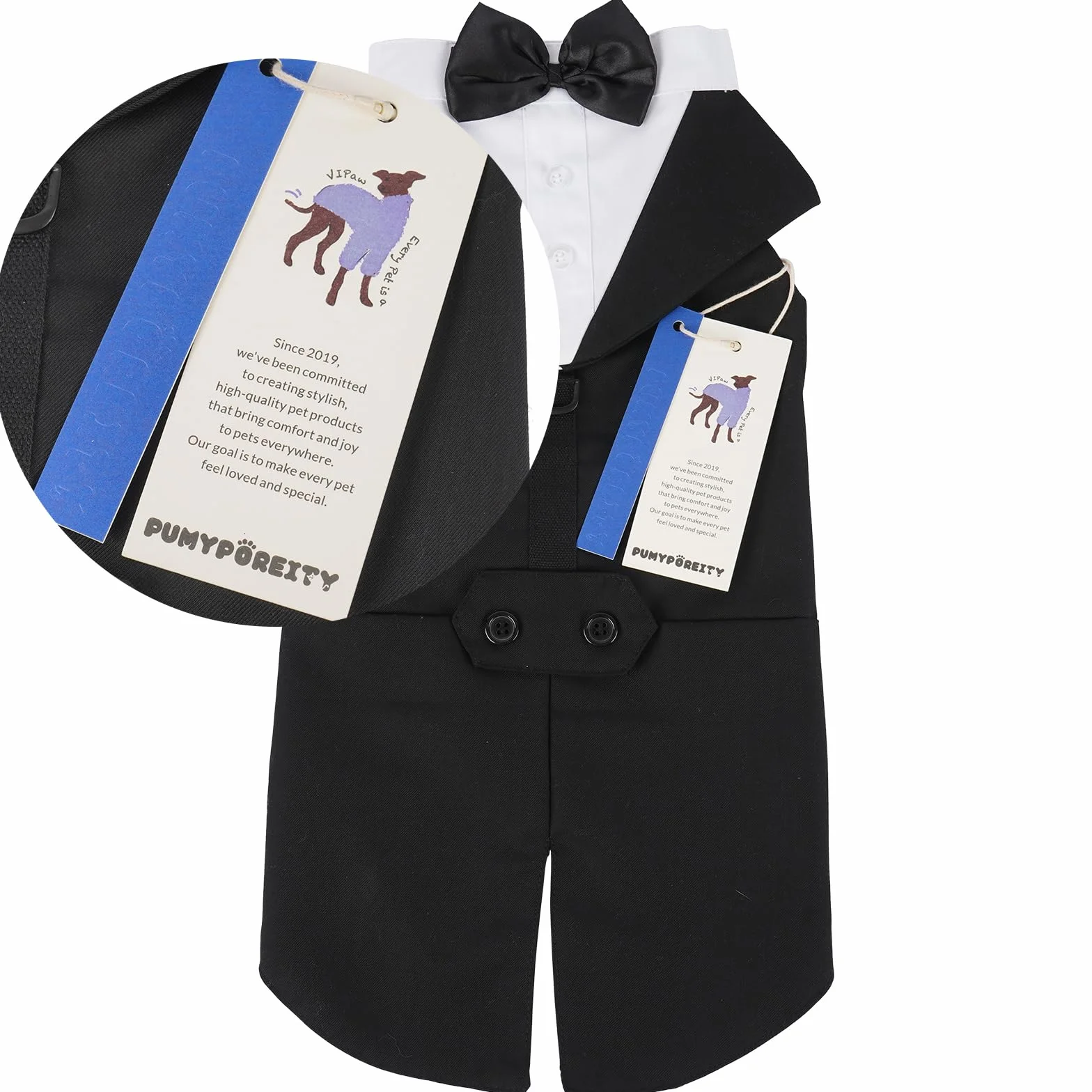 Smoking per cani piccola taglia nero S