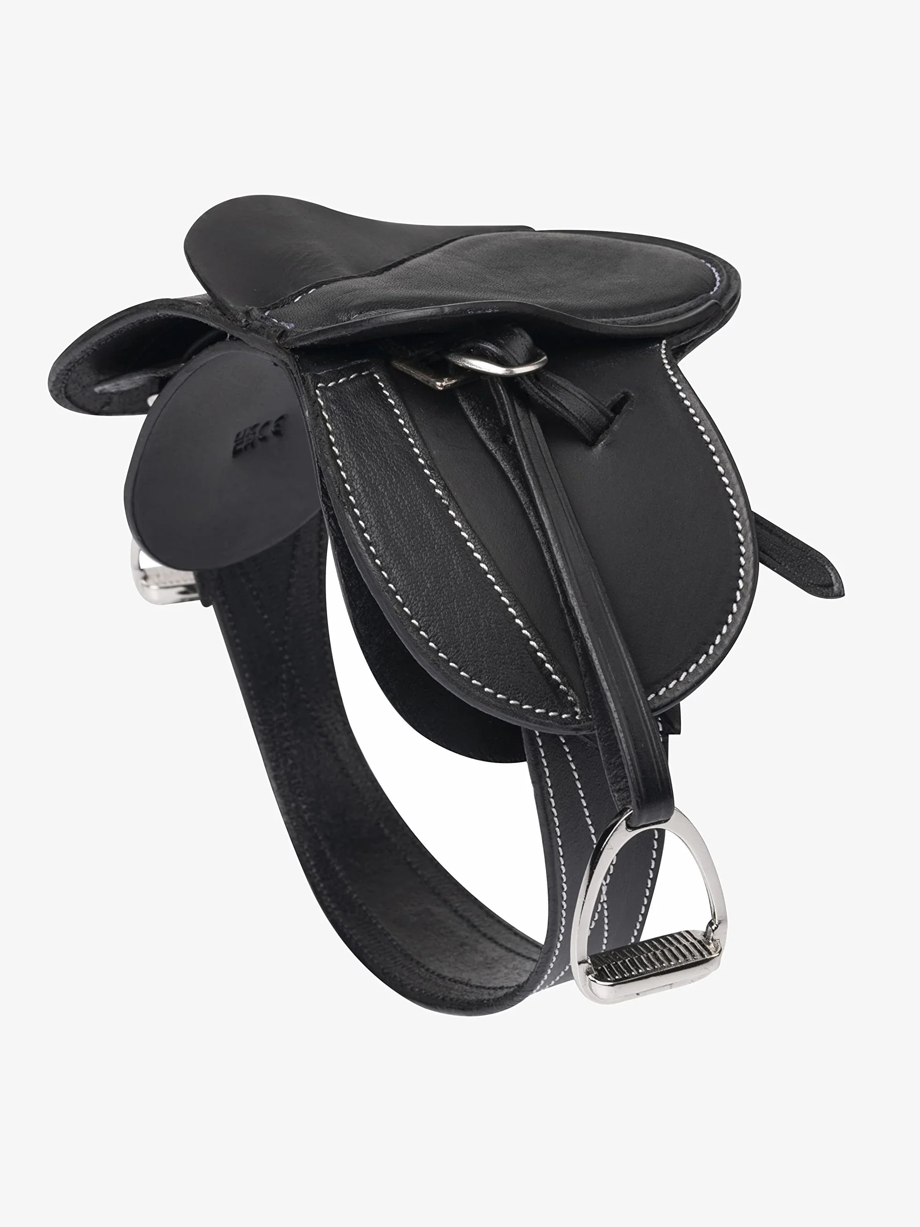 LeMieux Sella giocattolo per pony, in pelle a grana fine, adatta per bambini dagli 8 anni in su, colore: Nero