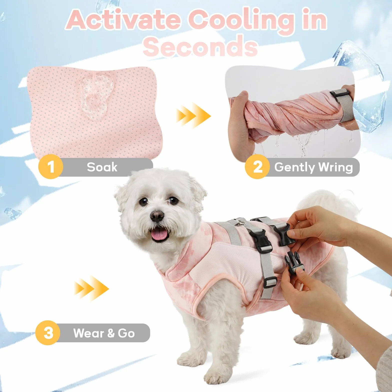 Cappotto Rinfrescante Cane Estivo Gilet Traspirante con Anello D Integrato Regolabile Leggero Anti Scivolo Rosa Brezza M