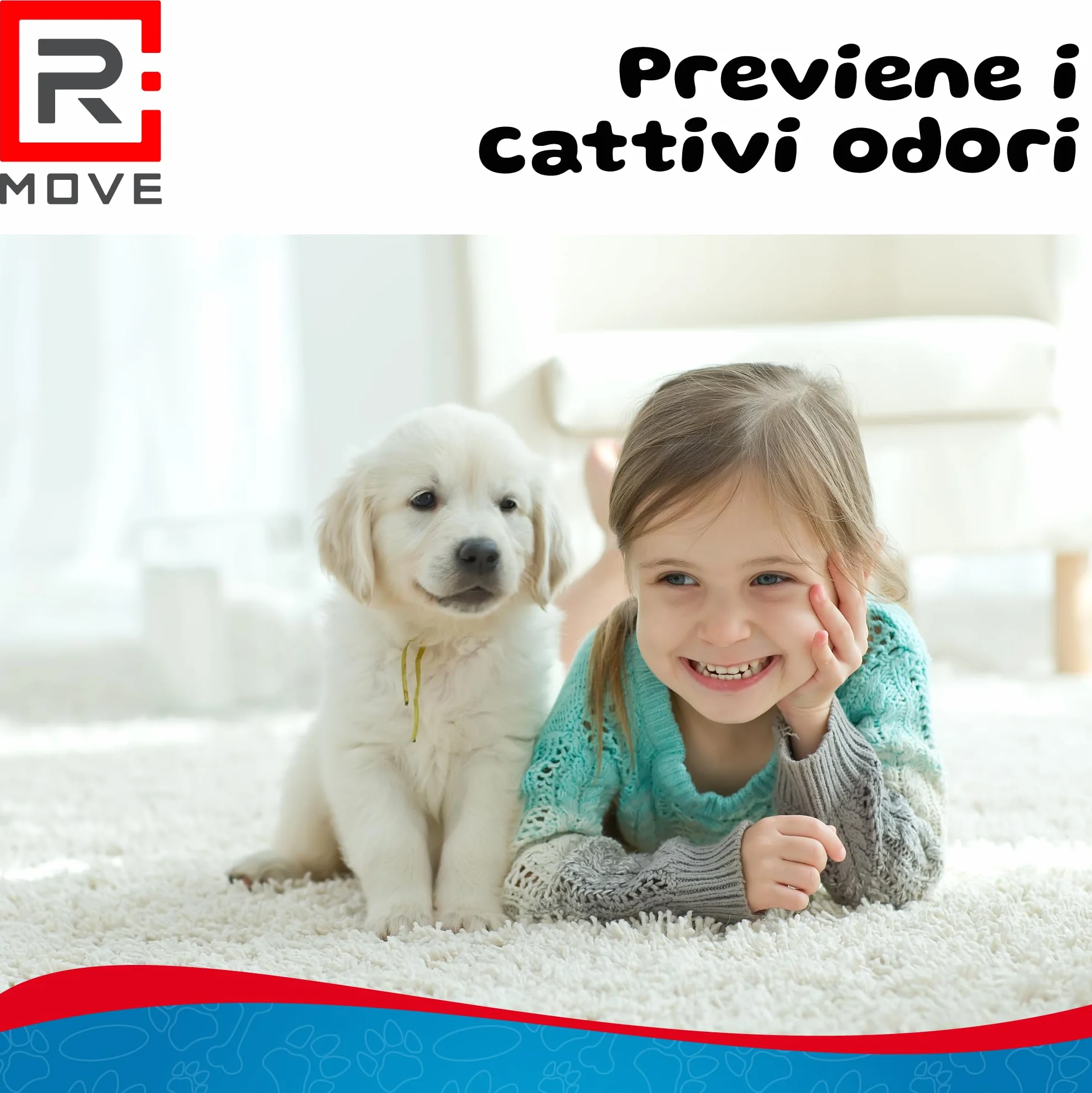 R MOVE 100 Traversine Cani 60x60 con Adesivi - Tappetini Igienici Assorbenti per Cani, Traverse Cane EXTRA Assorbenti