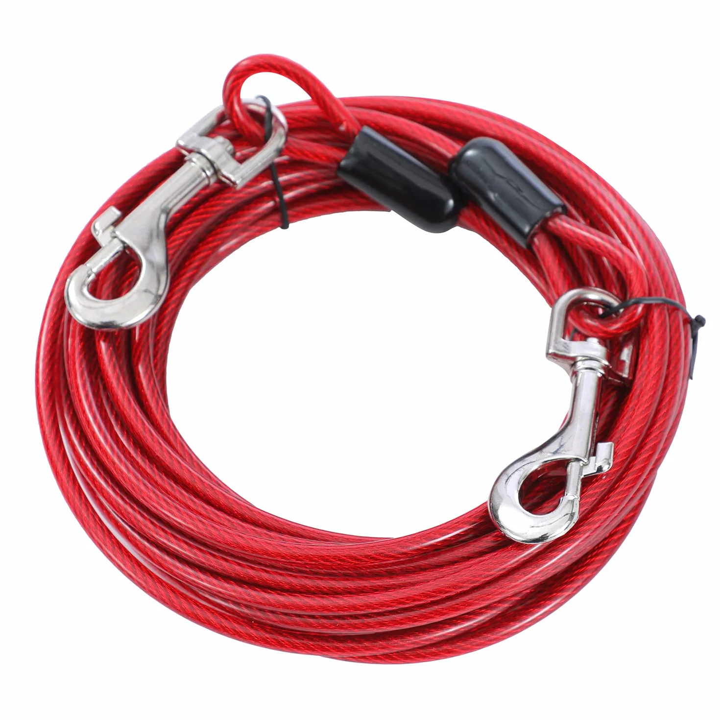 TOPWAY Cavo per Cani 9m Guinzaglio da Cortile per Cani Acciaio Galvanizzato, per Esterni Cortile Campeggio Parco Animali Domestici, Rosso