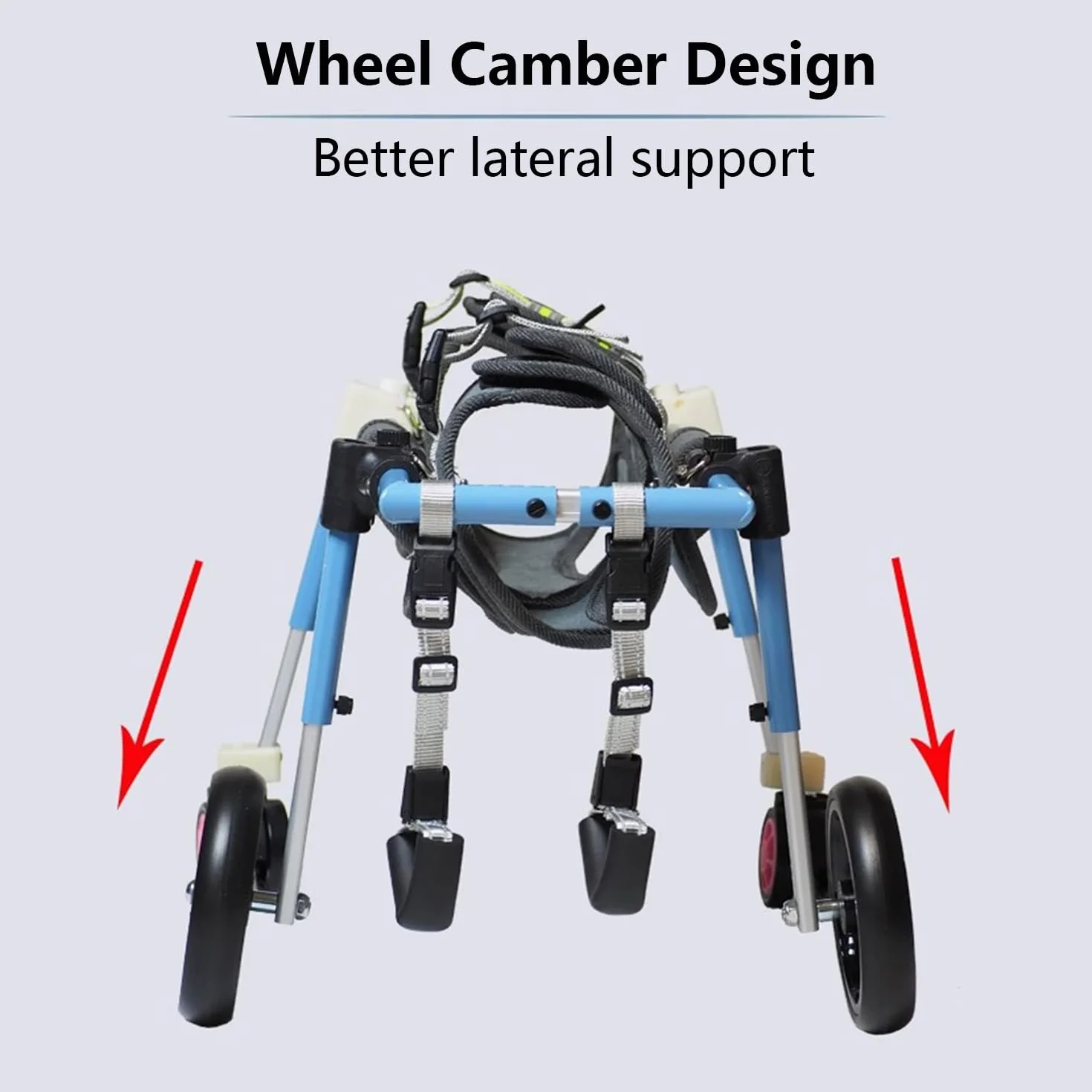 Sedia A Rotelle per Cani con Supporto Completo E 4 Ruote,Aiuta I Piccoli Arti Posteriori Paralizzati Recuperare La Mobilità,per Cani,Cuccioli,Gatti Disabili(XL,Blue)