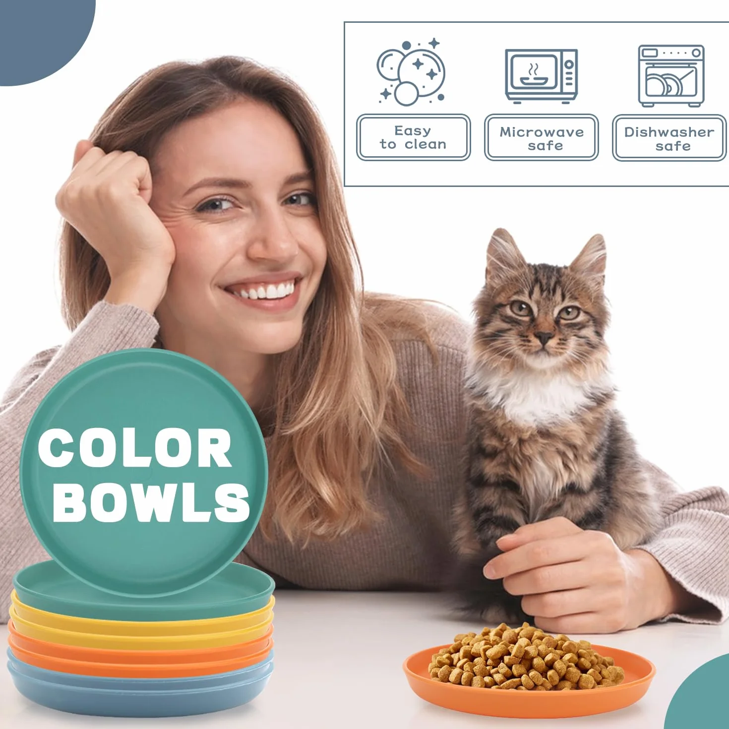 GMMG Ciotole per Gatti Ciotole Piatte per Gatti Poco Profonde Adatto a Gatti e Cuccioli (8 Pezzi)