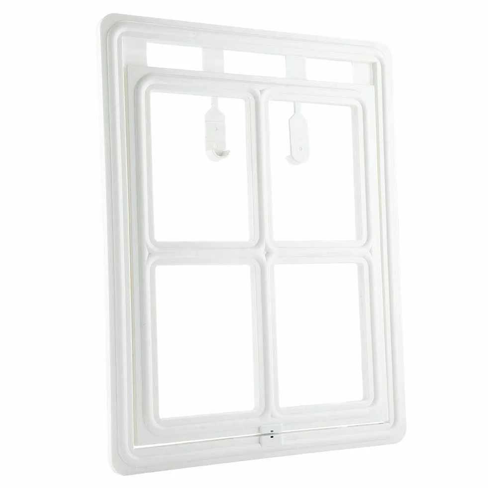 Porta per cani e animali domestici in plastica con chiusura magnetica per finestra cancello XL bianco