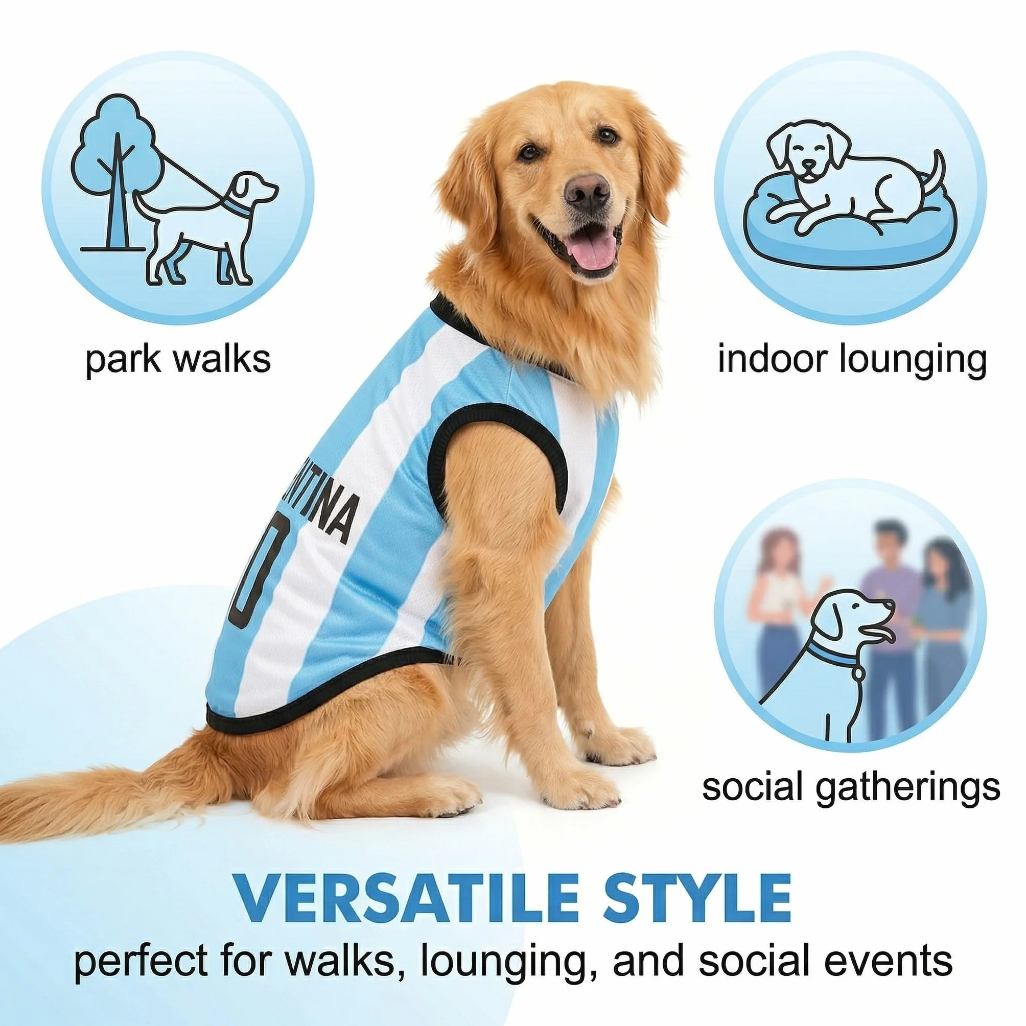 Maglia Cane Canotta Per Cani Bianco Blu L Tifosi
