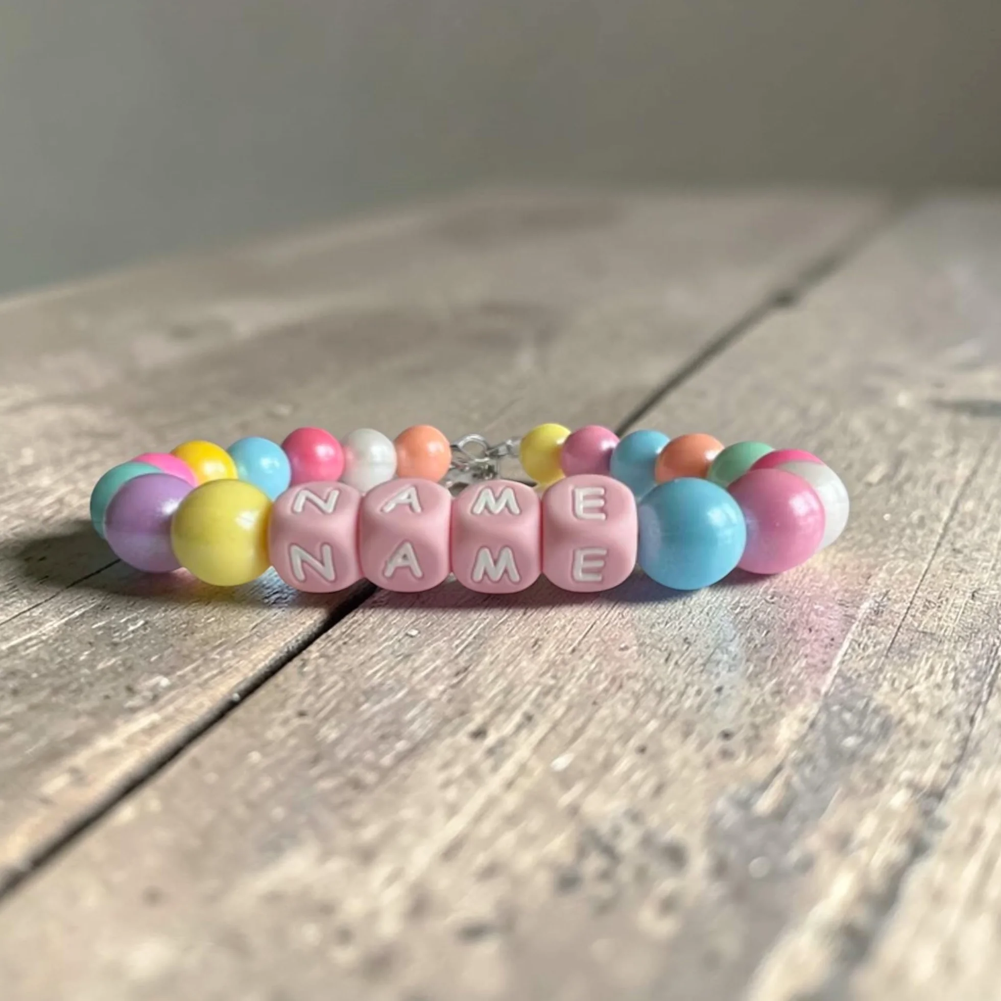 Collare per cani con perline in silicone personalizzato con nome, gioiello per animali domestici