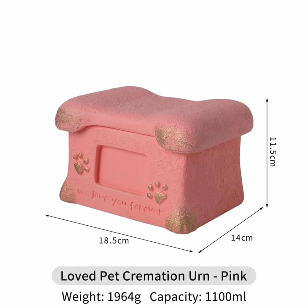 Solarix Urna Ceneri Animali Personalizzata, Foto e Testo, Cemento Portland, Ricordo Commemorativo Cremazione, Regolo Condoglianze per Amanti Animali