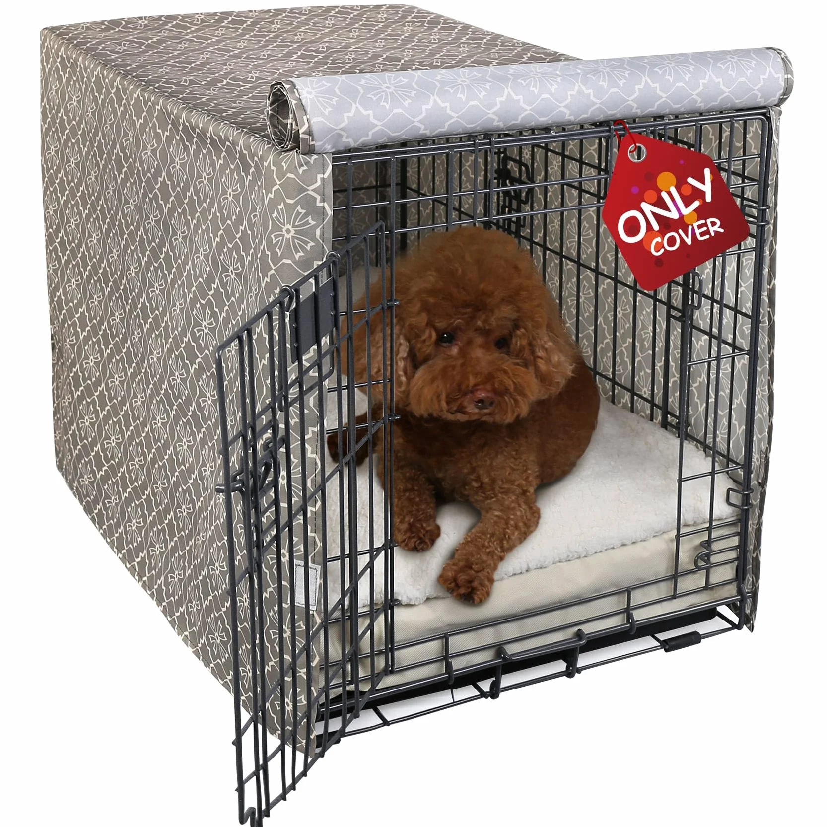 Explore Land - Copertura per gabbia per cani da 91 cm, in poliestere resistente, 1, 2, 3 porte, standard in metallo, recinto per cuccia per animali domestici (viola vintage)