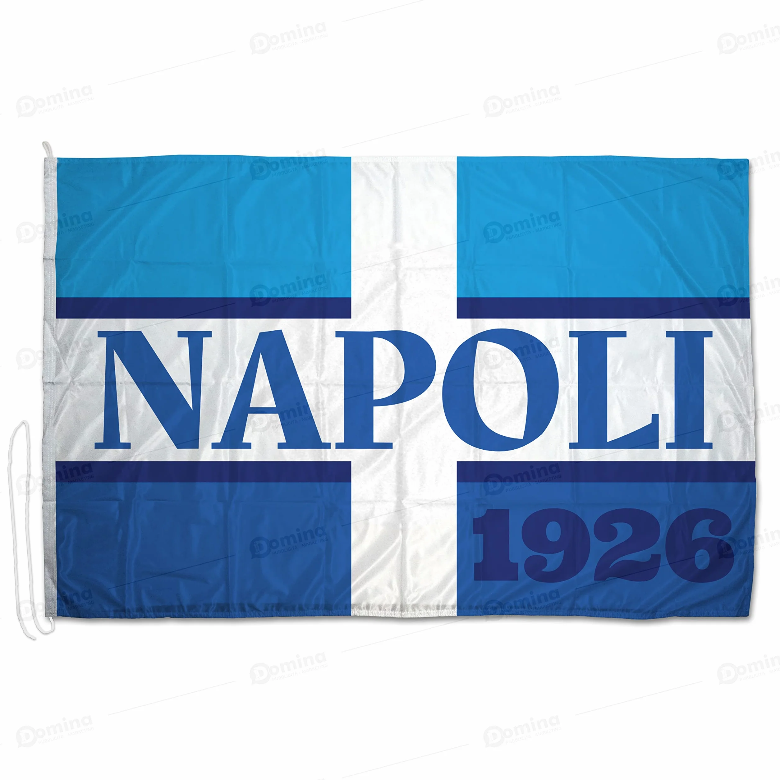 Bandiera Forza Napoli 150x100 cm in Tessuto Nautico 115 gram/m², Bandiera del Napoli Calcio 1926, Dotata Di Cordino e Cucitura Perimetrale