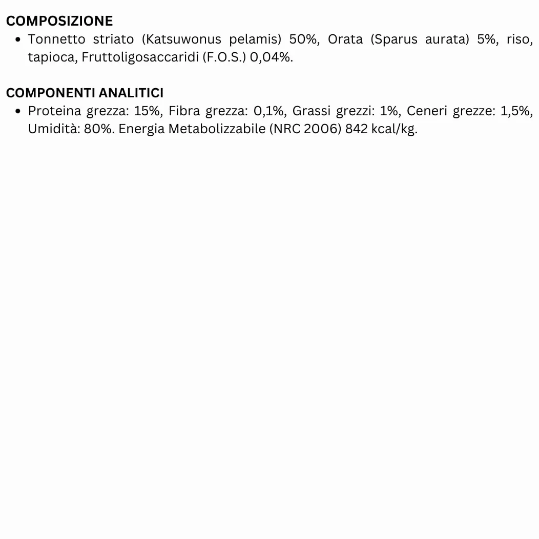 MONGE Gatto Umido Tonno con Orata – Adult | alimento umido bilanciato per gatti adulti, senza conservanti e coloranti, Made in Italy, 12 scatolette da 80 grammi.