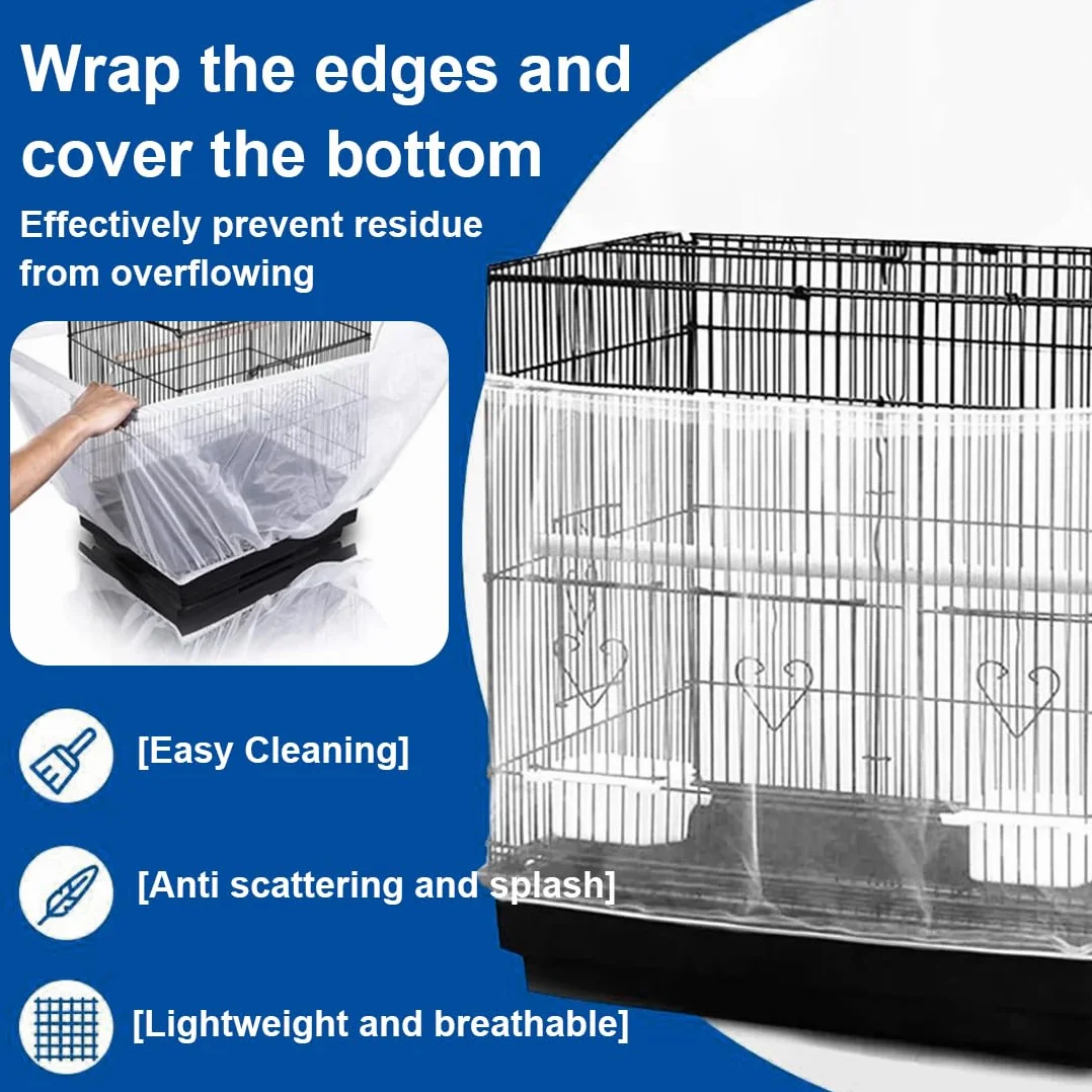 Copertura per Gabbia Uccelli, Bird Cage Seed Catcher Antipolvere, Circonferenza 150-180 cm
